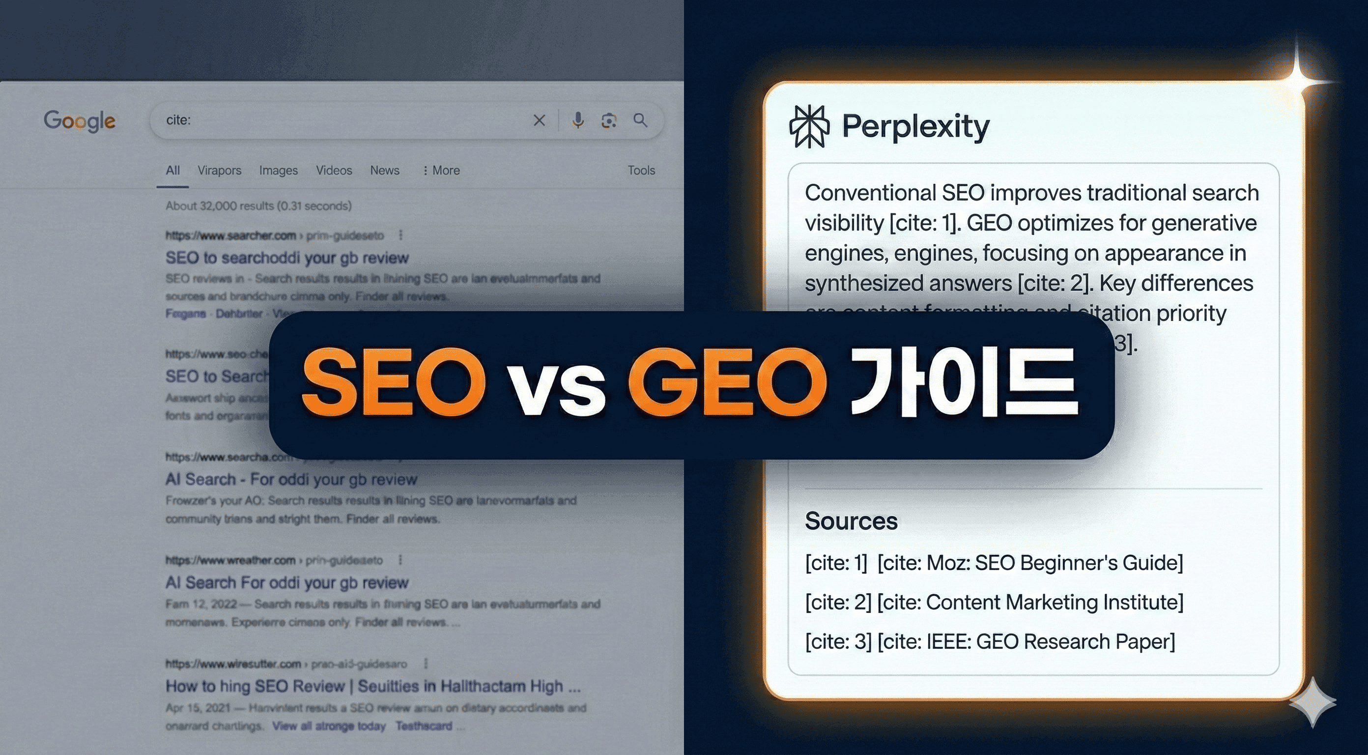 SEO vs GEO 가이드: AI 검색을 독점한 3가지 전략